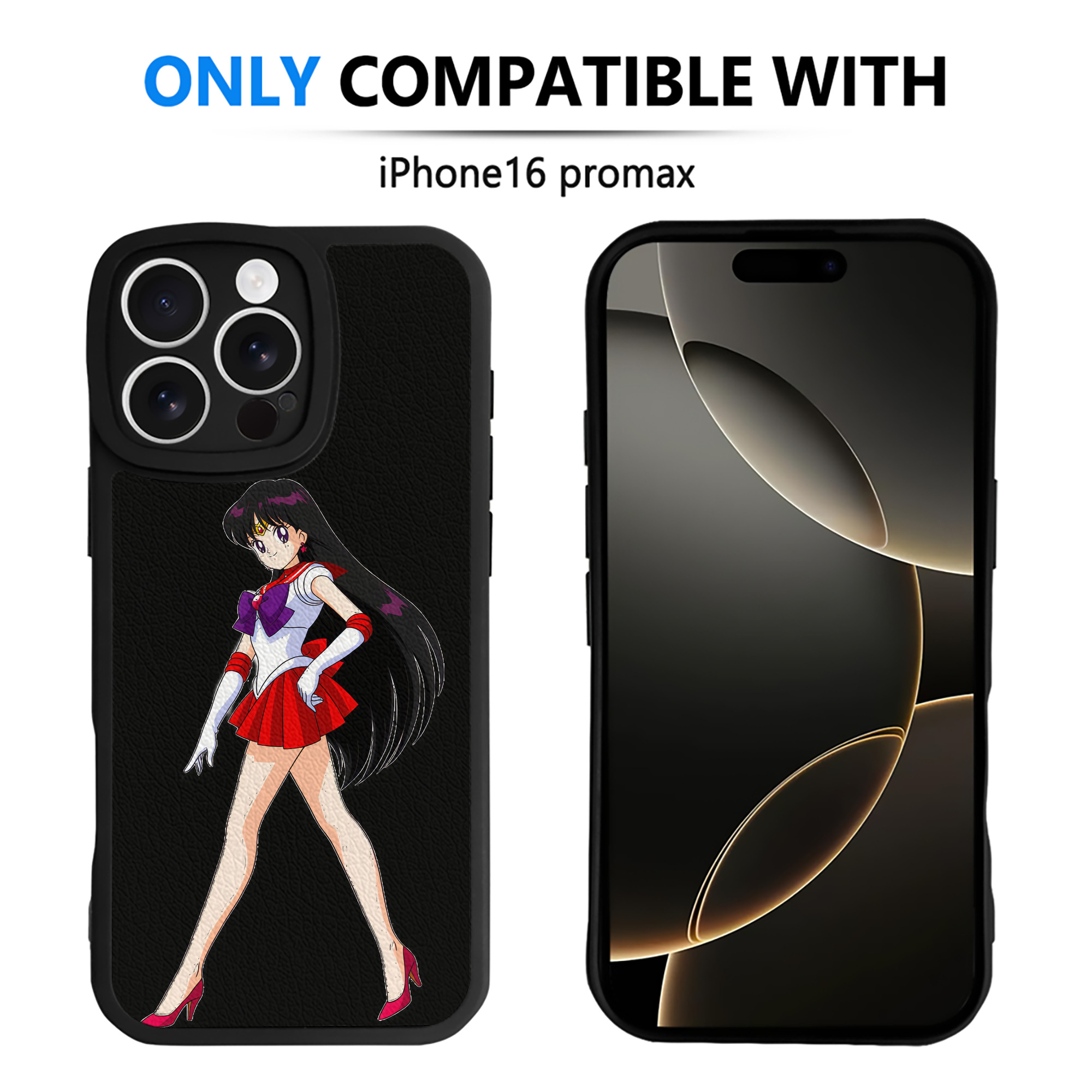（画像用） 美少女戦士セーラームーン 火野レイ ひの レイ Sailor Moon Hino Rei （セーラーマーズ,Sailor Mars） 【iPhone 16シリーズ対応】シリコンスマホケース（レザー調） 材質：シリコン